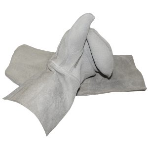 Arbeits-Fausthandschuhe. Lederfäustlinge mit Stulpe