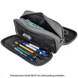 Dreifach faltbares Federmäppchen – grau
