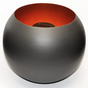 Solar Feuerkugel Metall mit Flammenlicht. Durchmesser 25cm