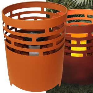 Solar Feuerkorb Metall mit Flammenlicht. Höhe 25cm