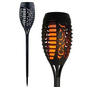 Solar Gartenfackel mit bewegtem LED-Licht. 54cm Höhe