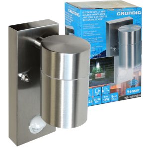 Wandleuchte Grundig 230V GU10 Edelstahl Bewegungsmelder