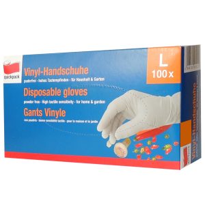 100 St. Vinyl-Handschuhe Einmalhandschuhe Größe L