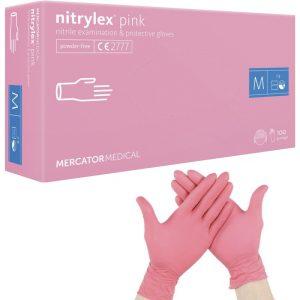 100 Schutzhandschuhe Einmalhandschuhe Nitril M. pink