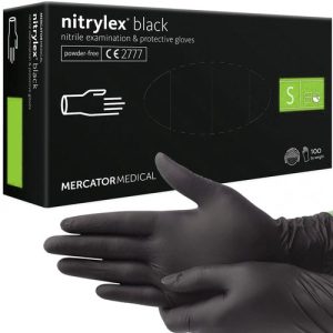 100 Schutzhandschuhe Einmalhandschuhe Nitril S. schwarz