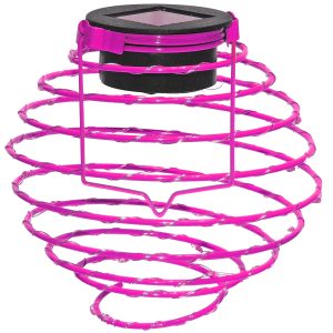 LED XL Solar Spiral-Laterne pink 35 LED. Ø22cm