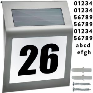 Solar-Hausnummernleuchte mit LED. 20x18cm