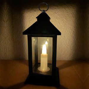 Laterne schwarz mit LED Kerze