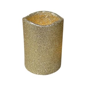 LED-Kerze. 65mm. glitzer-gold
