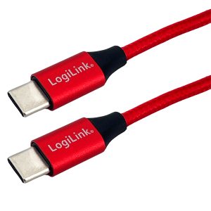 USB 3.2 Kabel. USB-C Stecker auf USB-C Stecker. 0.3m. rot