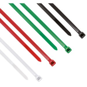 Kabelbinder. 100mm x 2.5mm. 4 verschiedene Farben. 200 Stk