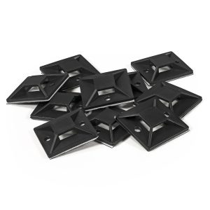 Kabelsockel selbstklebend für Kabelbinder 40x40mm. 10St. schwarz