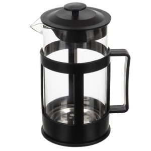 Eleganter Kaffee-/Tee Bereiter aus Glas. French Press Prinzip