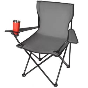 Camping- und Angelstuhl mit Tasche. grau
