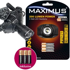 LED-Kopflampe 5W Maximus. 200lm inkl. Batterien