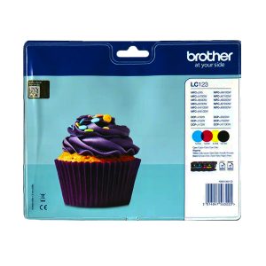 Original Brother Value-Pack LC123. 4 Tintenpatronen