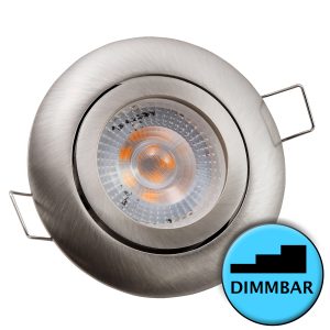 LED Einbaustrahler 5W. schwenk- & step-dimmbar. Edelstahl