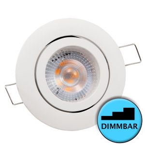 LED Einbaustrahler 5W. schwenk- & step-dimmbar. weiß