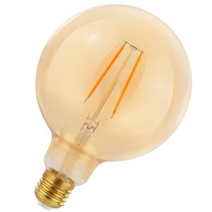LED-Globe E27. 5W Filament G125. warmweiß gold