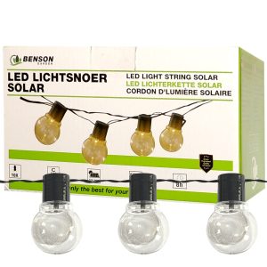 Solar Lichterkette. 10 LED Kugellampen. Länge 6m