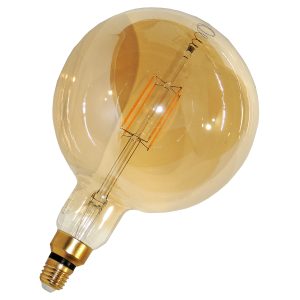 LED-Globe E27. 4W Filament G200 XXL-Kugellampe. warmweiß Gold