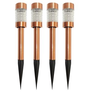 Premium Solar-Leuchten im 4er-Set. Edelstahl Kupfer B-WARE