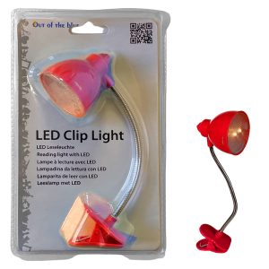 Leselampe 2 LED inkl. Batterien. rot
