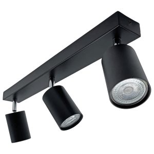 Deckenleuchte GU10. dreiflammig. schwarz