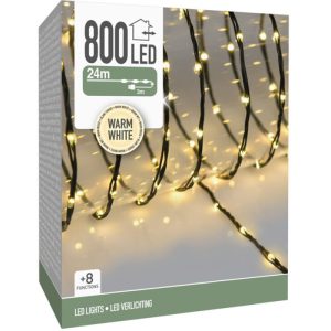 Lichterkette 800 LED 24m. warmweiß 230V 8 Funktionen