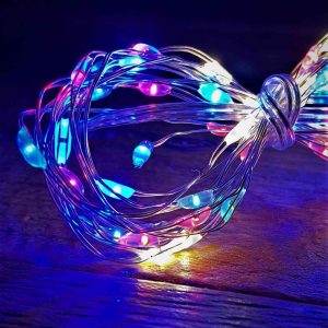 LED Lichterkette 50 farbige Mikro-LED IP44 Timerfunktion