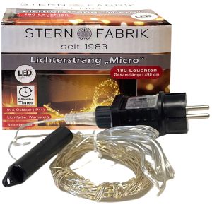 Lichterkette 180 Mikro-LED am Draht 4.9m warmweiß