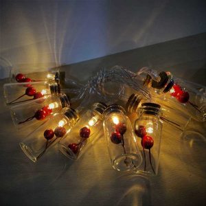 Lichterkette Beeren 10 LED 1.2m warmweiß Timer IP44