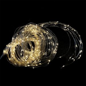 300 Micro-LED Silberdraht 10  3m Stränge warmweiß. mit Blink-Effekt