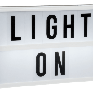 LED Lightbox 20x15cm mit 60 schwarzen Buchstaben/Symbolen