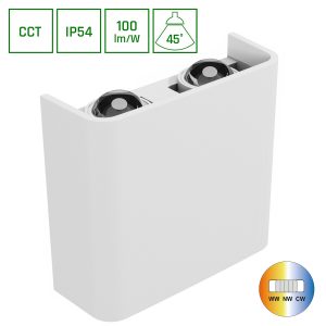LED Außen- Wandlampe Lunarix 4W 400lm CCT IP54 in weiß
