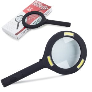 Leselupe beleuchtet mit 3 hellen COB-LED. 85mm Linse 3-fach vergrößernd
