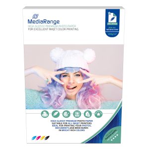220g Foto-Papier. Inkjet Glossy. DIN A4. 100 Blatt. MediaRange