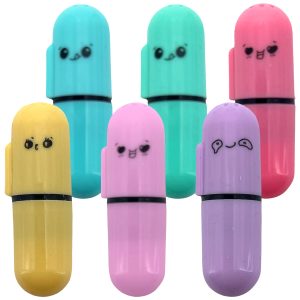 Mini-Textmarker Set mit 6 Farben