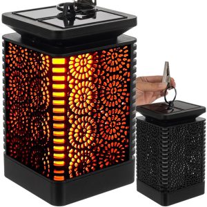 Solarlampe mit LED Flammenlicht Dämmerungssensor