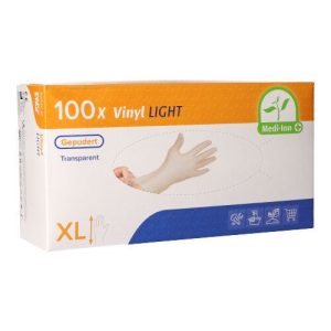 100 St. Vinyl-Handschuhe. gepudert. transparent. Größe XL