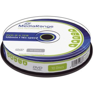 10 St. DVD-R Rohlinge. MediaRange. 16x. Cakebox