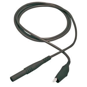 Messleitung 100cm schwarz Sicherheitsstecker -> Krokoklemme
