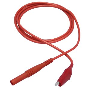 Messleitung 100cm rot Sicherheitsstecker -> Krokoklemme