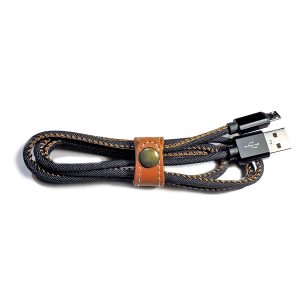 Premium Ladekabel mit Micro-USB Stecker. Textil Schwarz