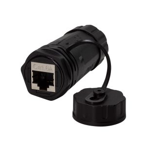 Cat.6A Outdoor Schraub-Kupplung 2 x RJ45. IP68. mit Kabelmuffe