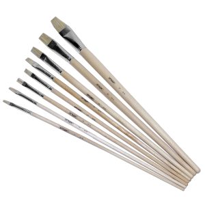 Borstenpinsel flach / 8er Set