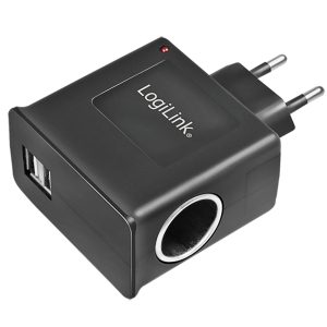 3-fach-USB-Ladeadapter. 2x USB-A. 1x Zigarettenanzünder Buchse. 12W