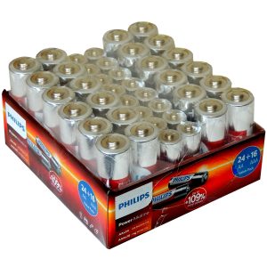 24AA und 16AAA Alkaline-Batterien. Phillips