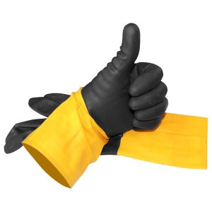 Neopren Arbeits-Schutzhandhandschuhe. schwarz/gelb Größe L