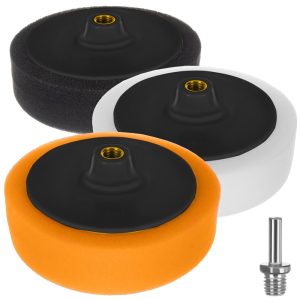 Polierschwamm 145mm im 3er SET inkl. Bohrmaschinen-Adapter